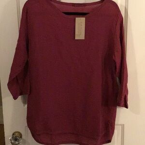 Cut Loose Women's Size S Fuchsia 3/4 Sleeve Lightweight Rayon Tunic Shirt NWT